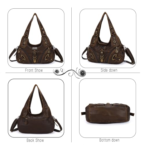 Angelkiss Hobo Purses and handbags for Women Satchel Handbag Women Purses Large Daily Shoulder Bags | Purses - color: 801brown
