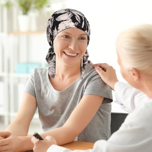 4 Pieces Chemo Headwear for Women, Pre-Tied Head Scarf Cancer Headwear for Hair Loss - color: Multicolor-1
