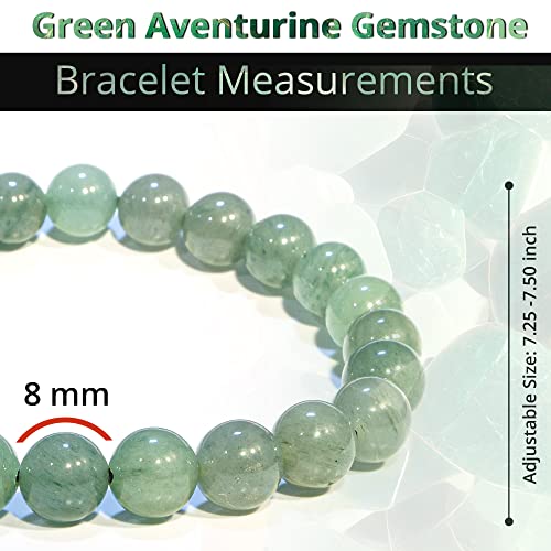 ANAYA AGATE Healing Crystal Bracelet for Women and Men – 8mm Round Beaded Bracelet for Men and Women – Unisex Stretchy Gemstone Bracelet for Healing and Protection - color: Green Aventurine