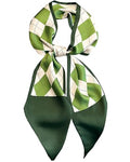 Purse Scarf For Handbags Head Scarves For Women's Hair Bags Scarfs Long Skinny Scarves Fashion Silky - color: A26-green Diamond Lattice