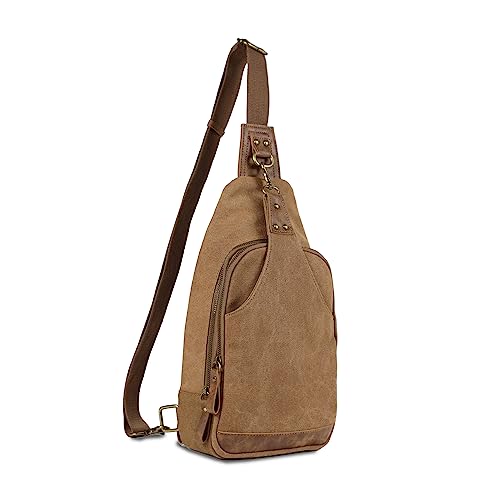 Glacier Canvas Concealed Carry Sling Bag Crossbody Backpack Purse for Men Women | Concealed Carry - color: Brown