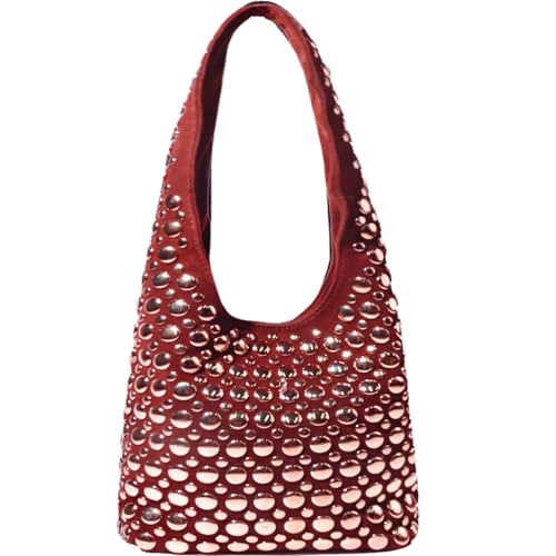 Fashion Handbags and Purses, Beach Shoulder Bags, Travel Braided Top Handle Tote Bag - color: Wine Red