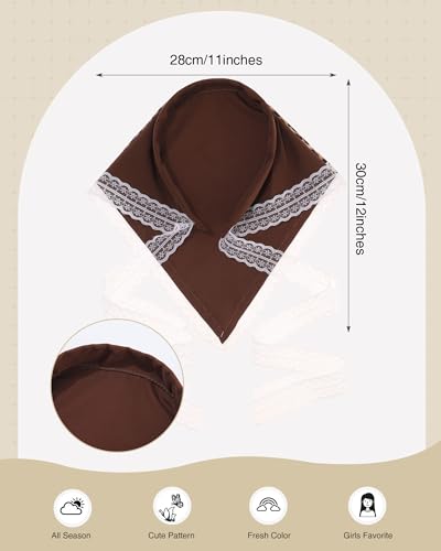 Molans 3PCS Triangle Headband Scarf for women - Fashion Kerchief Accessories with Lace Trim Adjustable Bohemian Hair Bandanas