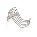 Caiyao Boho Upper Arm Bracelet Cuff Bangle Gold Silver Geometric Cuff Bracelets Mental Open Upper Arm Bangle Bracelet Adjustable Armband Jewelry for Women - style: Triangle Silver