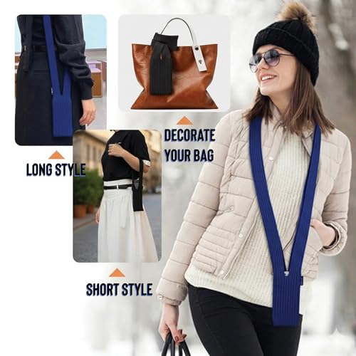 Knitted Crossbody Phone Bag for Women - Ribbed Knit Cell Phone Purse, Adjustable Shoulder Strap, Hands-Free Boho Small Crossbody Bag for Travel, Festival, Daily Errands | Black