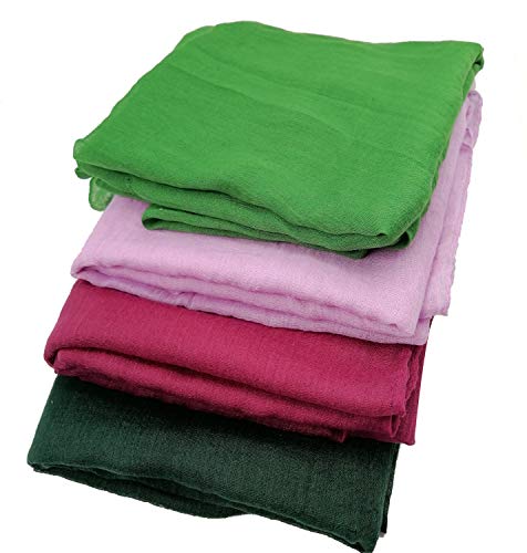 woogwin Women's Cotton Scarves Lady Light Soft Fashion Solid Scarf Wrap Shawl - color: Lightpurle
