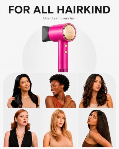 Tideway Hair Dryer Professional High-Speed Ionic Blow Dryer 110,000 RPM, Compact Hair Dryer with Magnetic Diffuser, Fast Drying with Brushless Motor Low Noise Smart Temperature Control-H11 - color: Pink