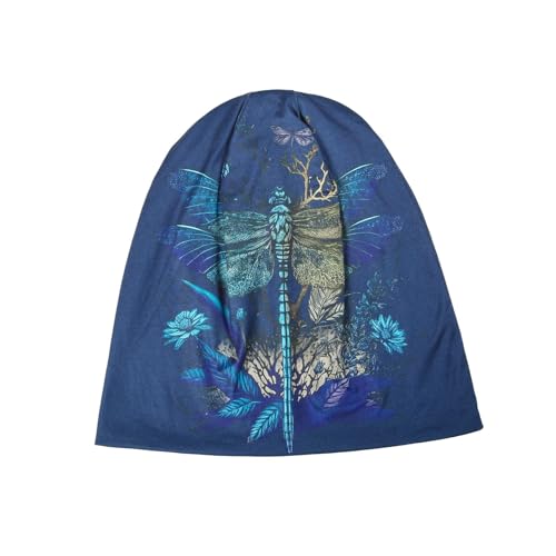 Tenna Teki Women Slouchy Beanie Chemo Hat Cancer Caps for Patient | Autumn Spring Lightweight Comfortable Breathable Beanie for Men - color: Dark Blue
