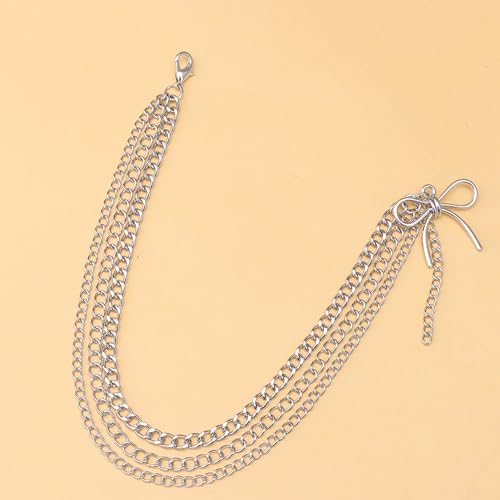 Nojess 2Pcs Punk Goth Shoe Chains Skull Boot chains Skeleton Hand Shoe Charms Shoes Sneakers Martin Boots Accessories Stuff - style: Bow Chain