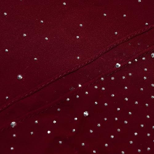 Shawls and Wraps for Evening Dresses Sheer Chiffon Women Elegant Soft Silky Sparkly Wedding Bridal Scarf - color: Burgundy C