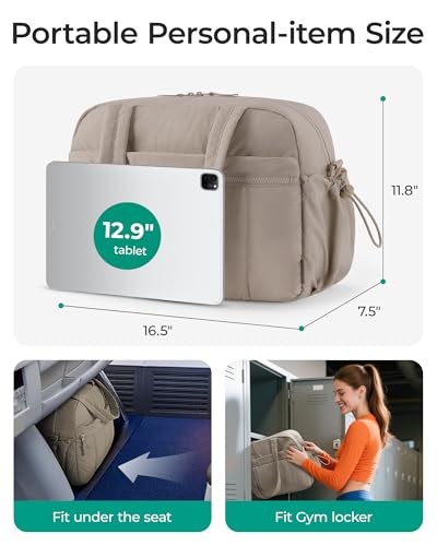 BAGSMART Gym Bag for Women, Duffle Bag for Travel with Wet Pocket, Lightweight Carry on Weekender Duffel, Water Resistant - color: Orange, size: Medium