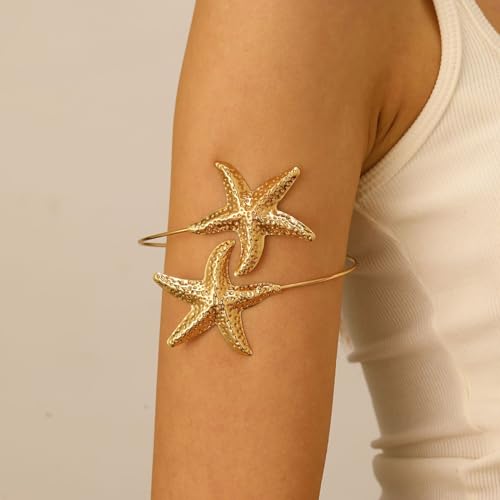 AIBFRID 3 Pcs Arm Cuff Jewelry for Women Adjustable Arm Cuff Bangle Band Armlet Upper Arm Cuff Bracelet - color: Beach Party