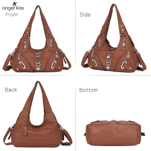 Angelkiss Hobo Purses and handbags for Women Satchel Handbag Women Purses Large Daily Shoulder Bags | Purses - color: Brown