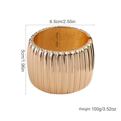 YMBYCM Gold Chunky Bangle Bracelets for Women Trendy Wide Chunky Cuff Bracelets Wrap Bracelet - style: F-G