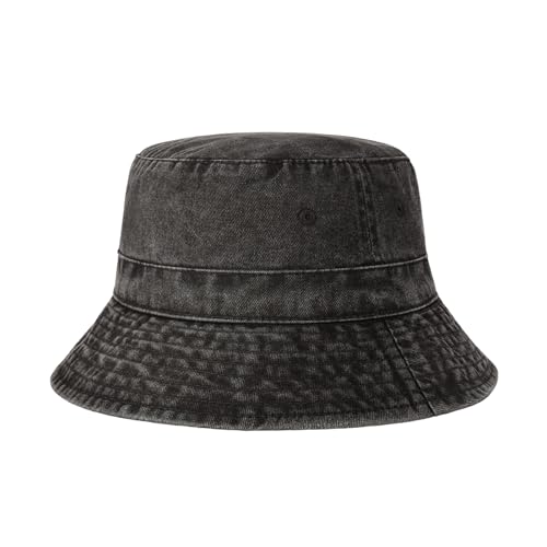 Hot Summer Bucket Hat - Trendy Cotton Sun Hat for Beach, Golf, Fishing - Fun Outdoor Vacation Boonie for Men and Women - color: Charcoal