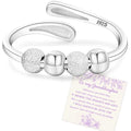 Senteria Anxiety Rings for Women Sterling Silver Rings Adjustable Stress Spinner Rings with Beads Fidget Rings for Anxiety Women - color: S925 ring-Style 1 granddaughter