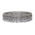 Noessla Beaded Boho Stretch Bracelet Colorful Stackable Crystal Beads Bracelets Trendy Costume Jewelry Mothers Day Gifts for Women - color: Silver