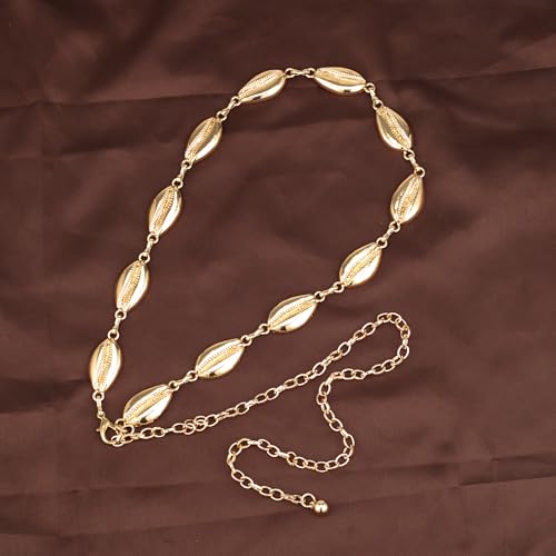 Luvatar Fashion Metal Waist Chain Belt Blouse Dress Sweater Chain Belt… - color: Gold-e7