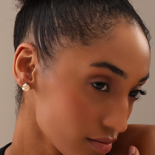 LeCalla 925 Sterling Silver Knot Stud Earrings Jewelry | Italian Design Love Knot Stud Earring | Celtic Knot Stud Earrings for Women - color: Yellow Gold Love_Knot