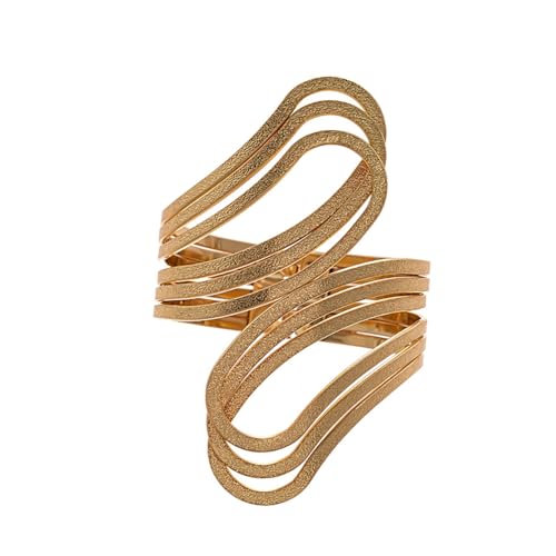 Arm Cuff for Women Gold Upper Arm Bracelet Minimalist Adjustable Cuffs Bangle Punk Dress Jewelry - style: GWrap B