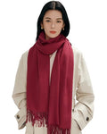 maamgic Women's Winter Scarf Soft Warm Scarf for Women Cozy Shawl Wraps for Women Lightweight Pashmina Style Wrap - color: Solid Burgundy