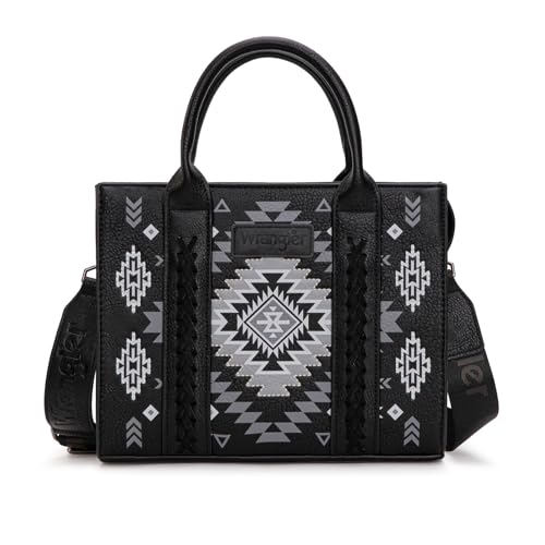 Wrangler Tote Bag for Women Western Purse and Aztec Satchel Handbag - color: Aztec Black