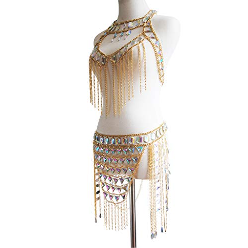 Women's Sexy Suit Body Chain - color: Gold Color-A- Body Chain Suit-3