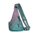 KL928 Canvas Sling Bag - Small Crossbody Backpack Shoulder Casual Daypack Rucksack for Men Women - color: Medium-violet+grayishblue