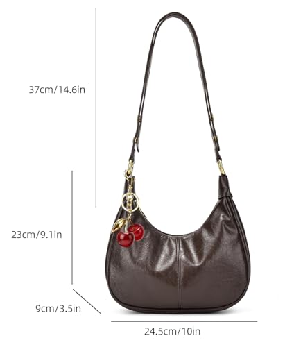 Small Hobo Bags Crescent Shaped Shoulder Bags for Women Mini Cherry Purse Fall Soft Crossbody Handbag 2025 - color: Wy26-28brown