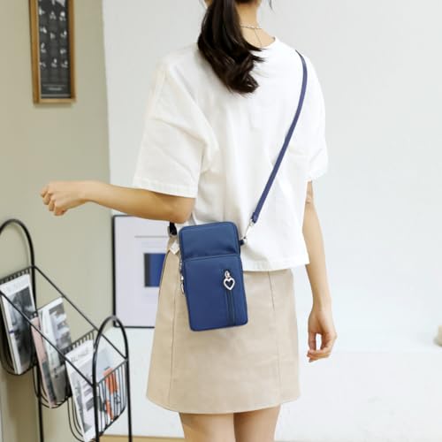 JANKS Small Crossbody Bag for Women - Mini Phone Purses with Crossbody Strap and Wallet - Nylon Arm Bag - color: A-darkblue