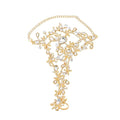 Denifery Rhinestones Finger Ring Bracelet Hand Chain Bracelets with Ring Slave Bracelets Boho Bangle Bracelets Wedding Hand Harness Hand Accessories for Women - color: Gold