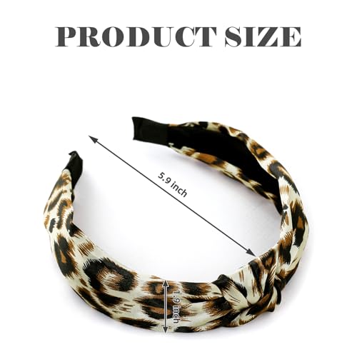 3-Piece Top Knotted Floral Pattern Headbands for Women & Girls, Cute Flower Print Knot Headband, Non Slip Fashion Hair Bands Hairbands (Coffee) - color: Coffee