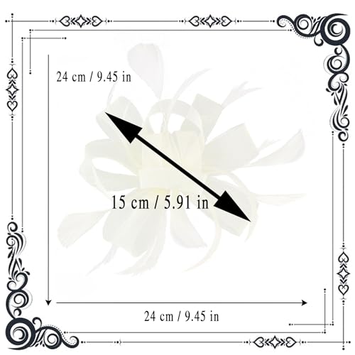 dressfan Womens Fascinator Hat Headpiece 20s Vintage Wedding Hair Accessories for Derby/Wedding/Cocktail/Tea Party - color: Beige