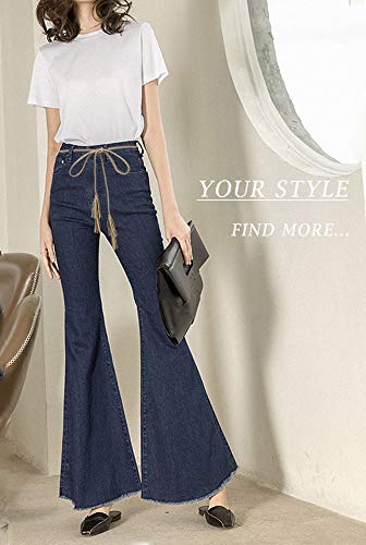 TeeYee Women Girls Multi Colors Braided Waist Tie Belt/Rope/Chain with Tassel Fringe Wrap Cloth Belts for Ladies Dress Pants - color: Apricot