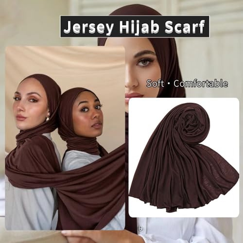 Nonbongoy Head Wraps for Black Women Stretch Headwraps Large Hair Wraps Hijab Scarves for Muslim Head Scarf Turban Headbands - color: 1-coffee Headwrap