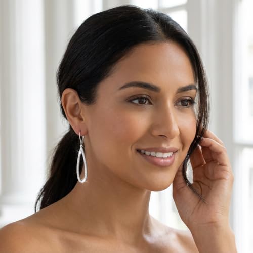 Leverback Dangle Drop Earrings for Women, Hypoallergenic Lightweight Minimalist Jewelry, Fashion Gift for Her, Birthday Anniversary - color: C-Silver