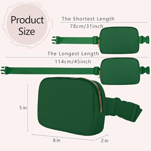 VOROLO Fanny Pack For Women And Men Crossbody Bag Belt Bag with Adjustable Strap Graduation Gifts Deep Green - color: Deep Green, style: 1 Pack Fanny Pack