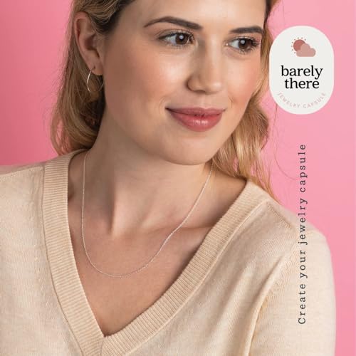 KEZEF 18K Gold Plated 925 Sterling Silver Box Chain Necklace for Women, 1mm Thin & Sturdy Italian Chain Necklace, Rose Gold & Silver Available, 15/16/18/20/22/24/30 Inch - color: Sterling Silver, size: 17 Inch
