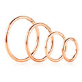4Pcs 16G 18G 20G Surgical-Steel-Piercing-Ring-Nose-Rings-Hinged-Hoop-Earrings,6mm 8mm 10mm 12mm Seamless Stainless Steel Clicker Eyebrow Septum Piercing Hoop,Sliver Black Gold Rose Gold Rainbow Body Jewelry Set - color: 18G Rose Gold