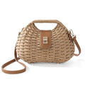 Richeart Clutch Purses for Women - Summer Beach Crossbody Bag with Adjustable Strap - Boho Shoulder Handwoven Straw Purse - color: Khaki