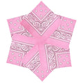 MDSTYLE 6 Pack 100% Cotton Bandanas 22” x 22" for Men & Women Paisley Handkerchief Headband Scarf Bandana - color: Pink