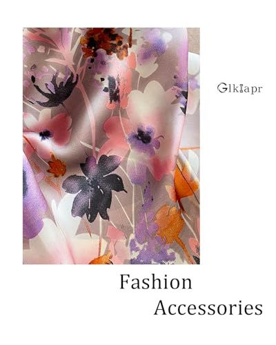 Satin Bandana Headscarf for Women Silky Hair Scarves for Fashion Lightweight - color: 14-pink Colorful Flowers