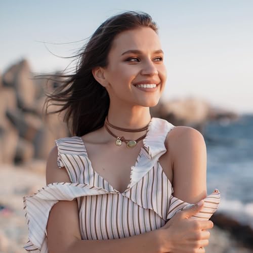 HUASAI Choker Necklace for Women Boho Necklaces Country Concert Outfits for Women Layered Western Choker Necklace Boho Cowgirl Jewelry Accessories Dress - color: A:Boho Choker Necklace