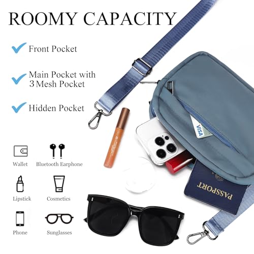 MAXTOP Small Crossbody Bags for Women Belt Bag Fanny Pack with Adjustable Strap - color: Indigo Blue, style: Small Crossbody Bag