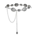 Concho Chain Belt for Women, Premium Body Waist Belly Belt for Concerts, Festivals, Cosplay, Daily Wear - color: Off-White