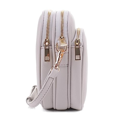 Mali+Lili, Josie Triple Zip Crossbody Bag - color: Light Grey