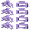 Purple Hair Clips for Women - 8 Pack 4.3 Inch Large Hair Claw Clips for Women Thin Thick Curly Hair, Big Matte Banana Clips,Strong Hold jaw clips - color: Purple