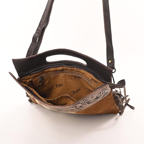 Merbaa Women Natural Cowhide Leather Crossbody Sling Bag With Adjustable Detachable Strap | Shoulder Bag | Handbag - color: Brown 1