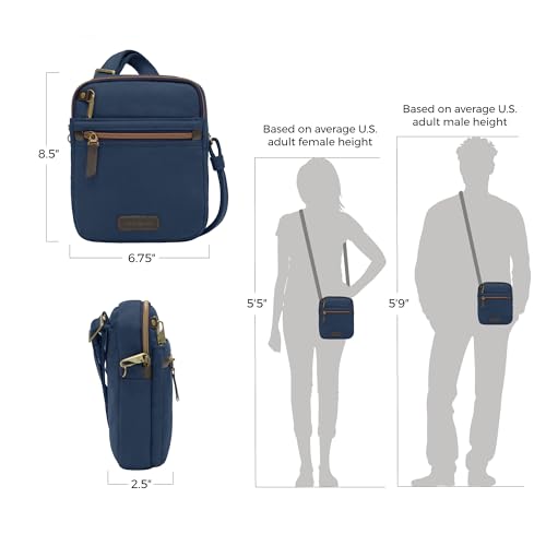 Travelon Anti-theft Courier Small N/S Slim - color: Navy