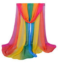 Women Soft Chiffon Lightweight Neck Scarf Head Hair Wrap - color: Multicolour